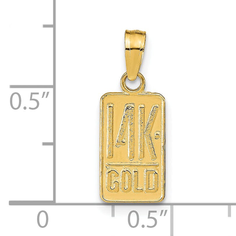 Lovely Rita's Pendants & Charms 14k Yellow Gold Textured Polish Finish 14K GOLD Charm Pendant