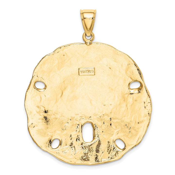 Lovely Rita's Pendants & Charms 14k Yellow Gold Textured Polish Finish Large Sand Dollar Charm Pendant