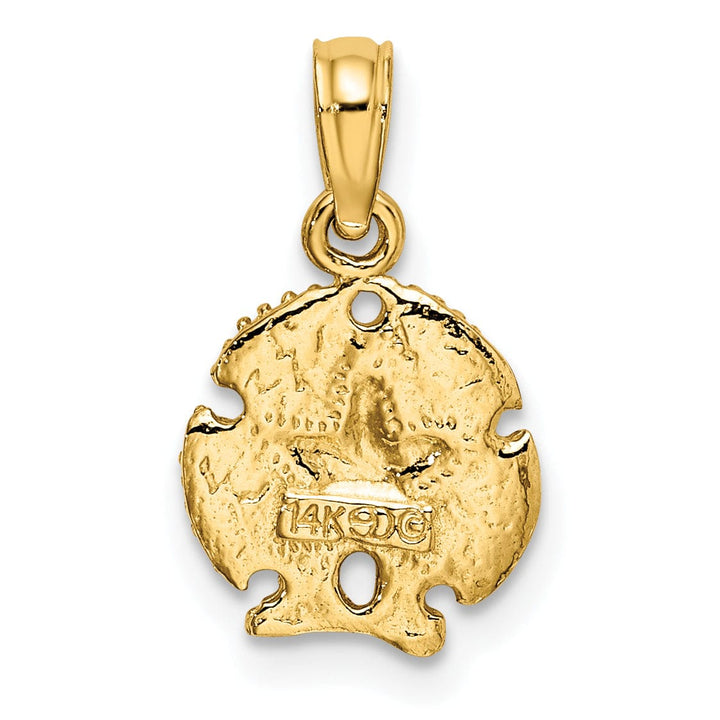Lovely Rita's Pendants & Charms 14K Yellow Gold Textured Polish Finish Starfish on Sea Sand Dollar Beaded Design Charm Pendant