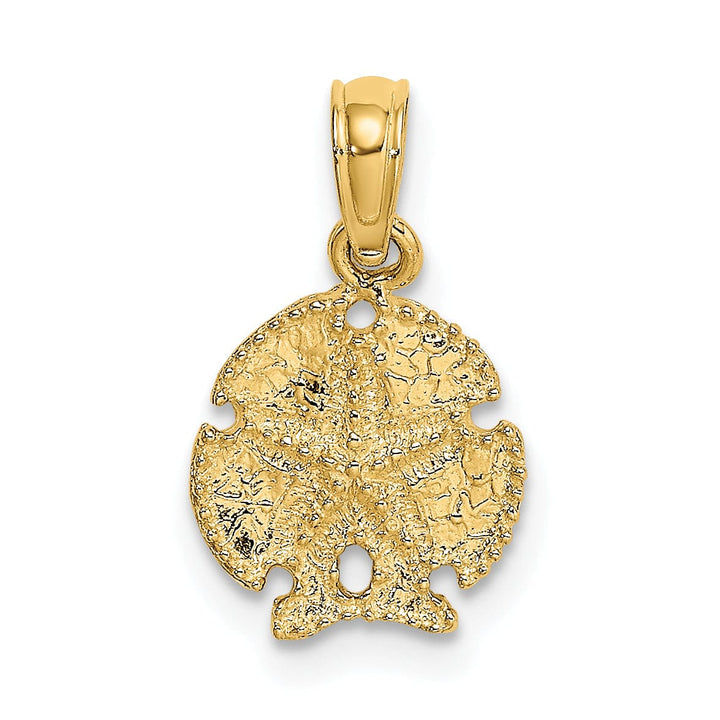 Lovely Rita's Pendants & Charms 14K Yellow Gold Textured Polish Finish Starfish on Sea Sand Dollar Beaded Design Charm Pendant
