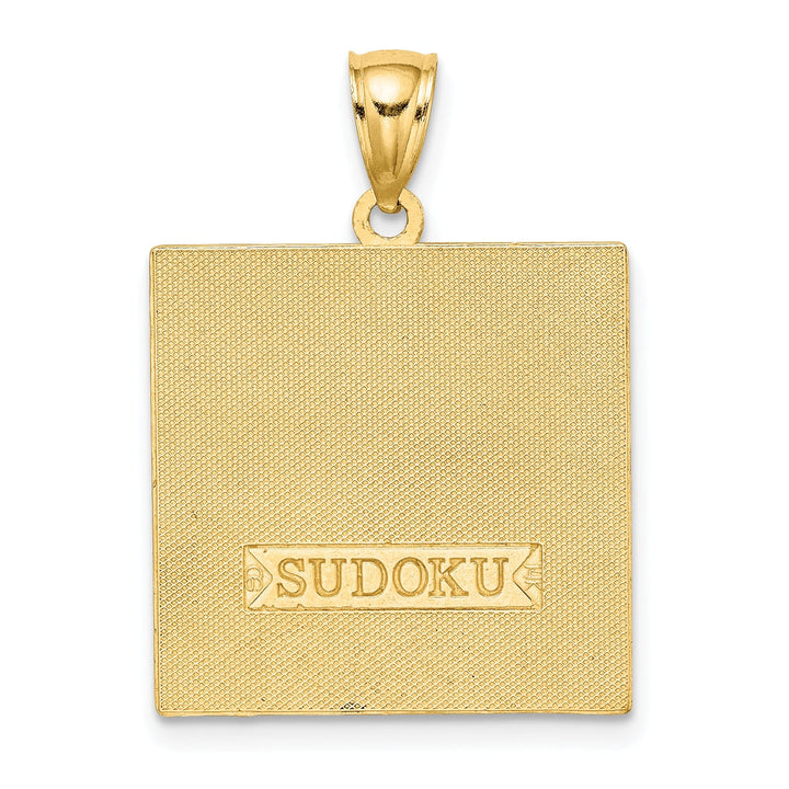 Lovely Rita's Pendants & Charms 14K Yellow Gold Textured Polished Antiqued Finish Sudoku Game Board Charm Pendant