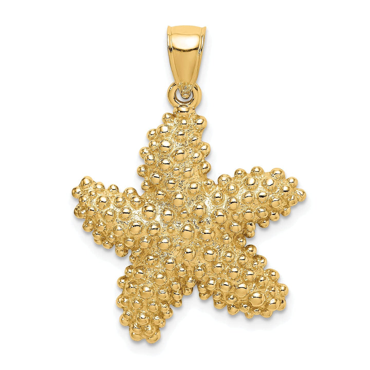 Lovely Rita's Pendants & Charms 14K Yellow Gold Textured Polished Beaded Finish Starfish Charm Pendant