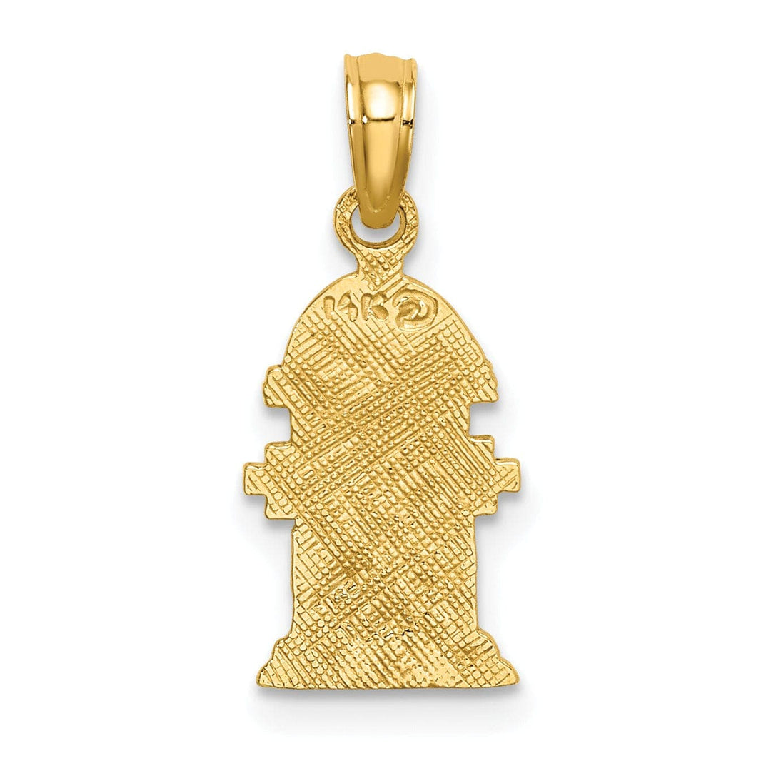 Lovely Rita's Pendants & Charms 14K Yellow Gold Textured Polished Engraved Finish Fire Hydrant Charm Pendant