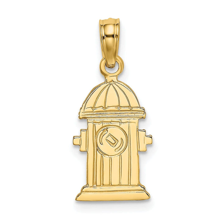 Lovely Rita's Pendants & Charms 14K Yellow Gold Textured Polished Engraved Finish Fire Hydrant Charm Pendant