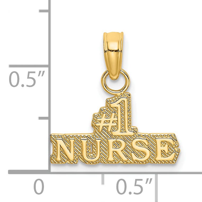 Lovely Rita's Pendants & Charms 14k Yellow Gold Textured Polished Finish #1 Nurse Charm Pendant