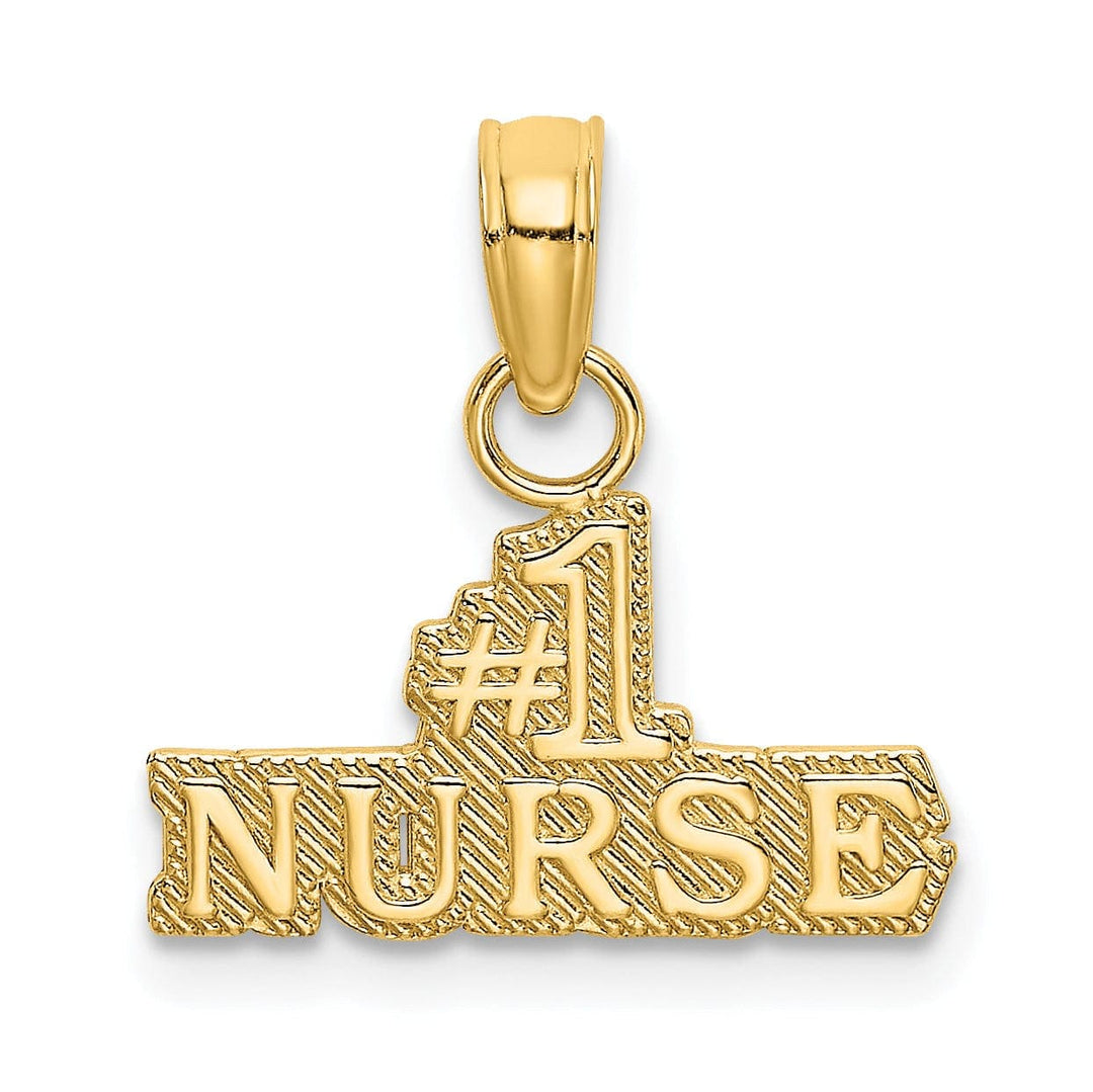 Lovely Rita's Pendants & Charms 14k Yellow Gold Textured Polished Finish #1 Nurse Charm Pendant