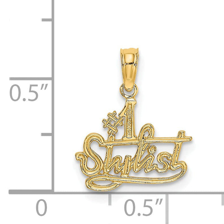 Lovely Rita's Pendants & Charms 14k Yellow Gold Textured Polished Finish #1 STYLIST Charm Pendant