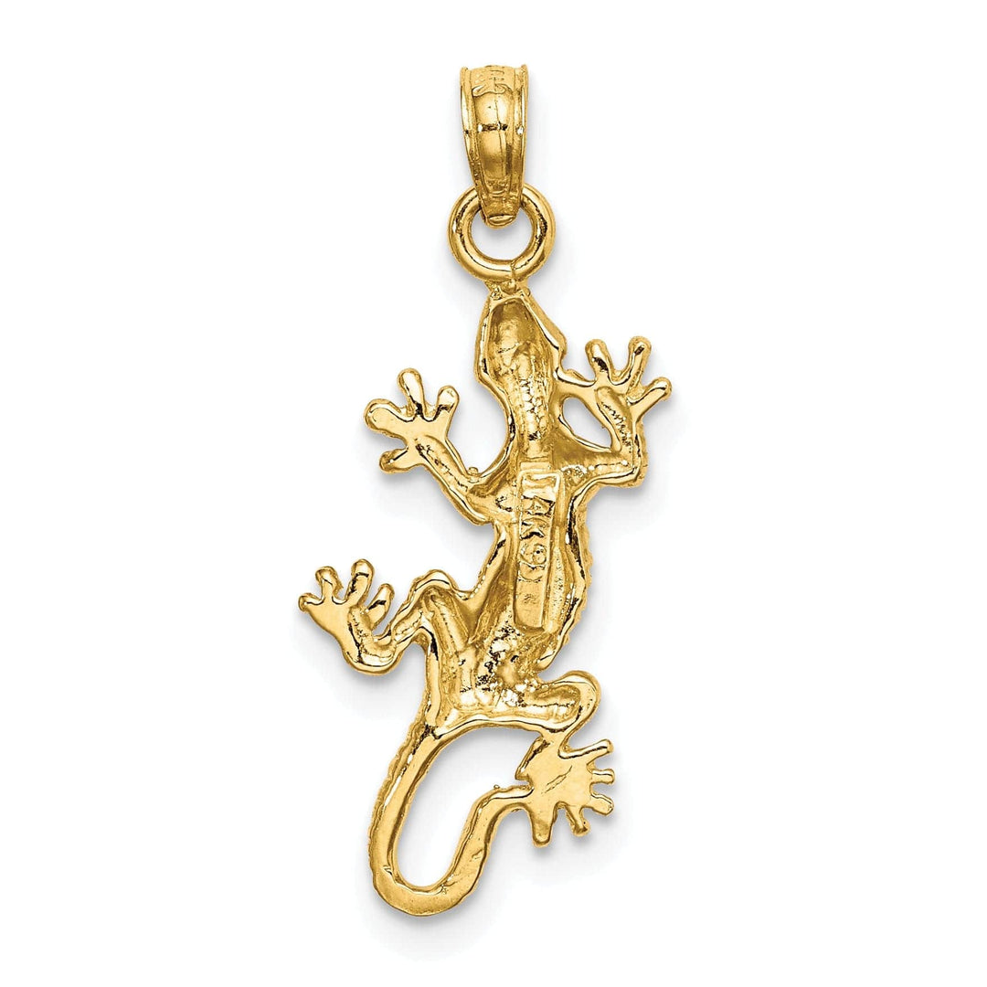 Lovely Rita's Pendants & Charms 14K Yellow Gold Textured Polished Finish 2-D Lizard Charm Pendant