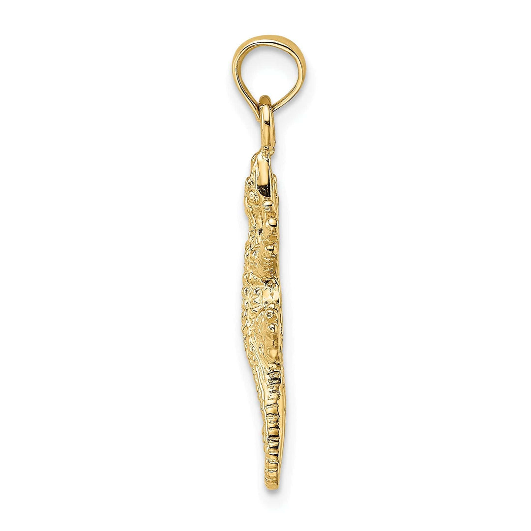 Lovely Rita's Pendants & Charms 14K Yellow Gold Textured Polished Finish 2-D Lizard Charm Pendant
