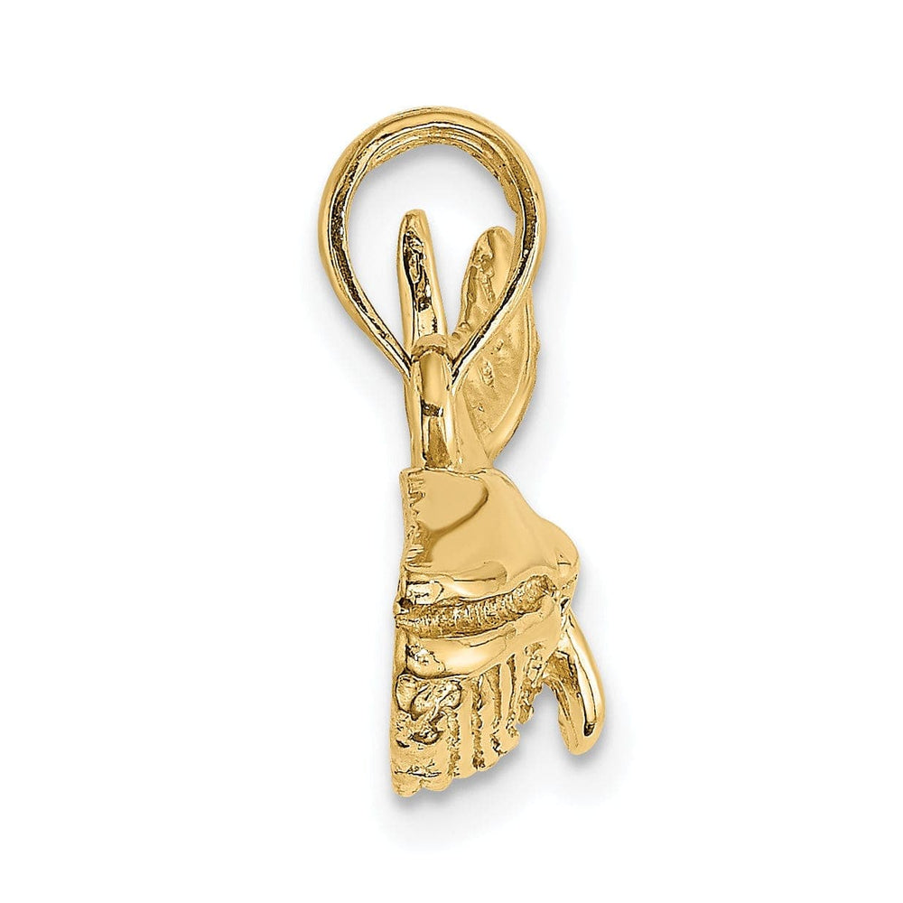 Lovely Rita's Pendants & Charms 14K Yellow Gold Textured Polished Finish 2-Dimensional Humpback Whale Charm Pendant