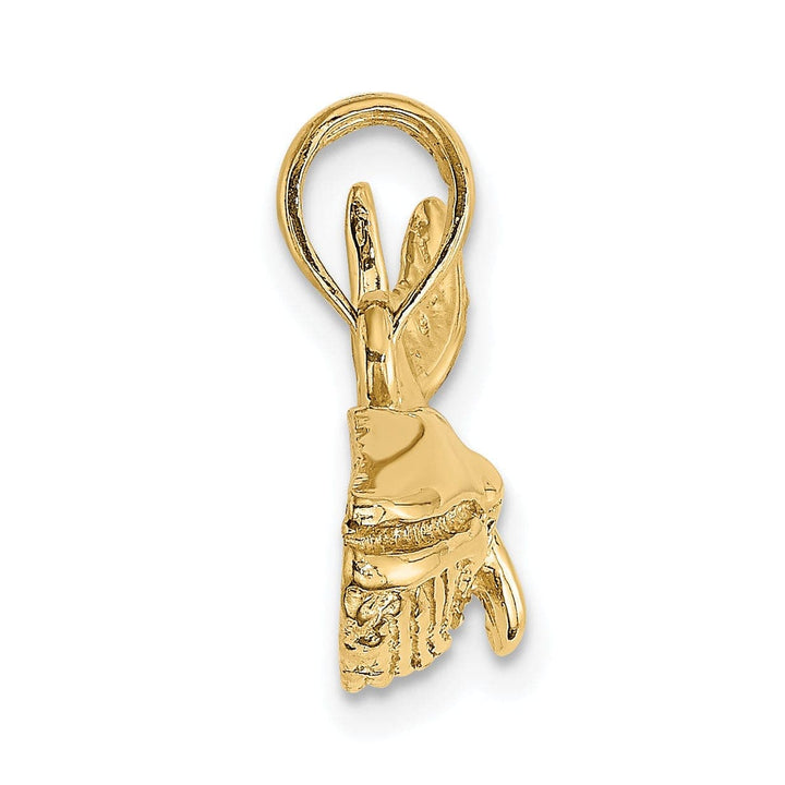 Lovely Rita's Pendants & Charms 14K Yellow Gold Textured Polished Finish 2-Dimensional Humpback Whale Charm Pendant