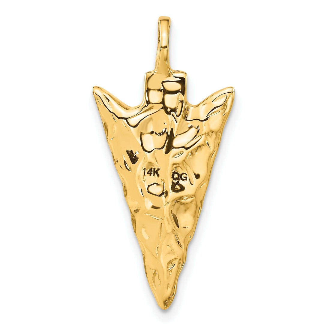 Lovely Rita's Pendants & Charms 14k Yellow Gold Textured Polished Finish 3-Dimensional Arrow Head Charm Pendant