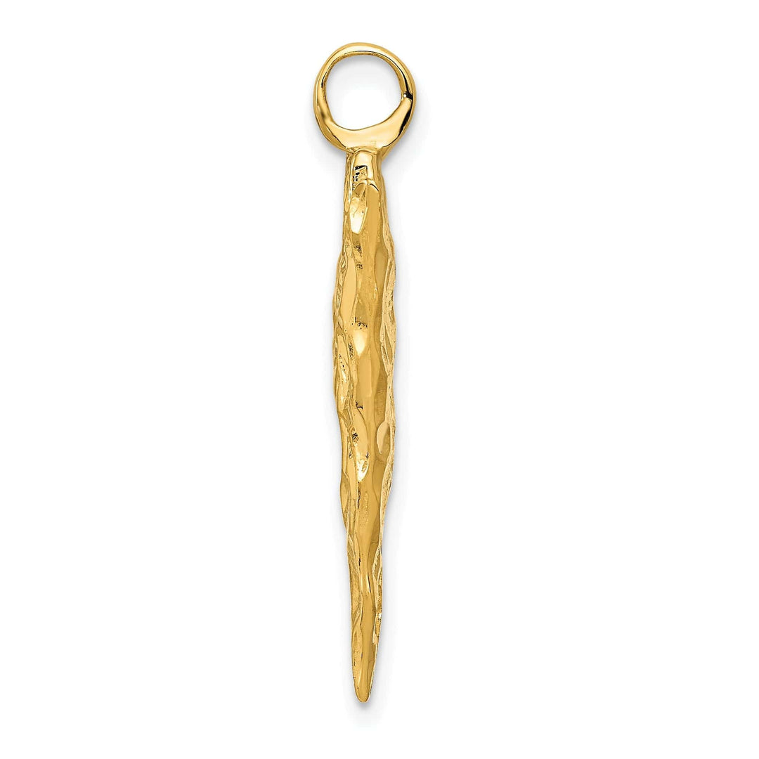 Lovely Rita's Pendants & Charms 14k Yellow Gold Textured Polished Finish 3-Dimensional Arrow Head Charm Pendant