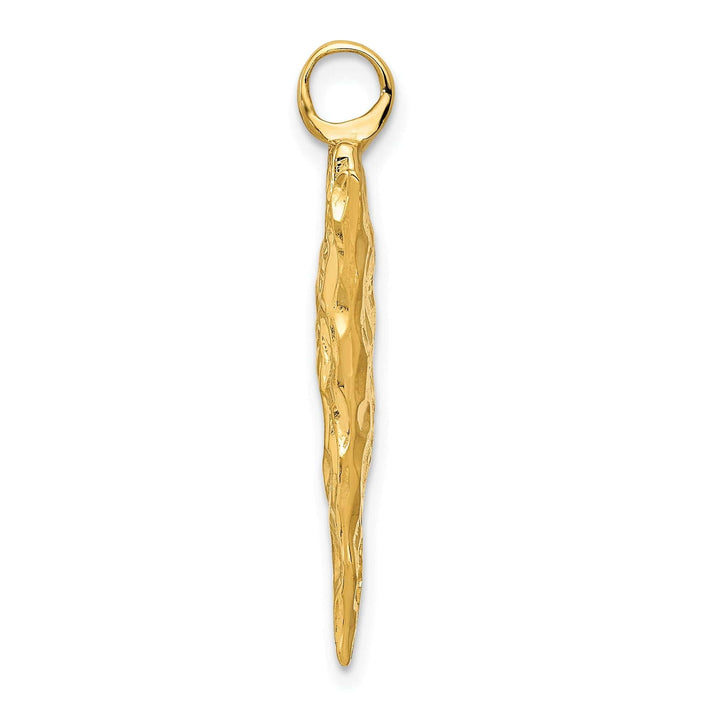 Lovely Rita's Pendants & Charms 14k Yellow Gold Textured Polished Finish 3-Dimensional Arrow Head Charm Pendant