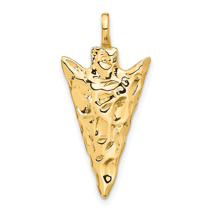 Lovely Rita's Pendants & Charms 14k Yellow Gold Textured Polished Finish 3-Dimensional Arrow Head Charm Pendant