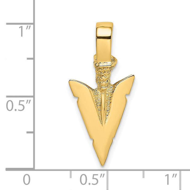Lovely Rita's Pendants & Charms 14K Yellow Gold Textured Polished Finish 3-Dimensional Arrowhead Charm Pendant
