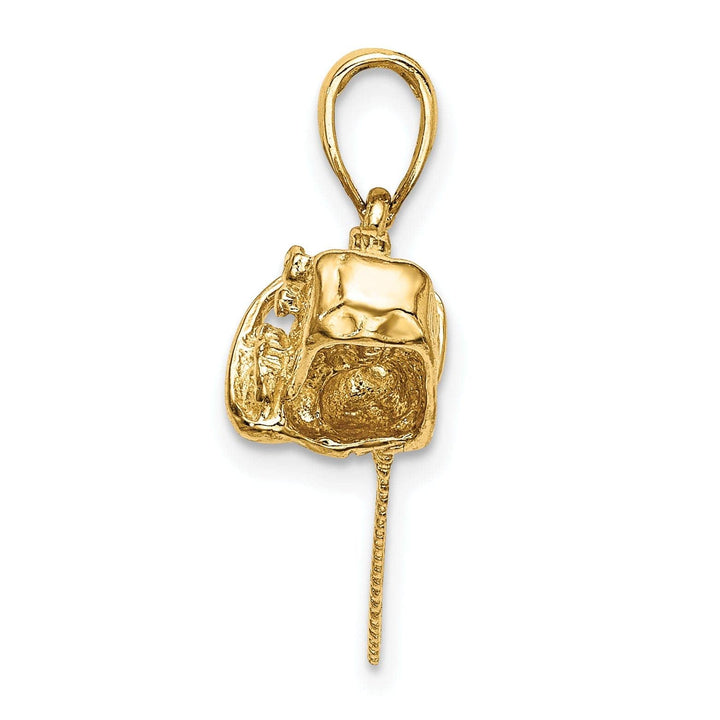 Lovely Rita's Pendants & Charms 14K Yellow Gold Textured Polished Finish 3-Dimensional Chain Saw Charm Pendant