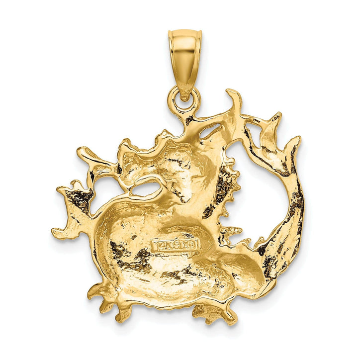 Lovely Rita's Pendants & Charms 14K Yellow Gold Textured Polished Finish 3-Dimensional Dragon Design Charm Pendant