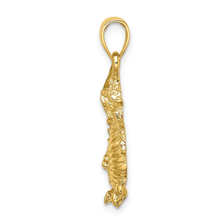 Lovely Rita's Pendants & Charms 14K Yellow Gold Textured Polished Finish 3-Dimensional Dragon Design Charm Pendant