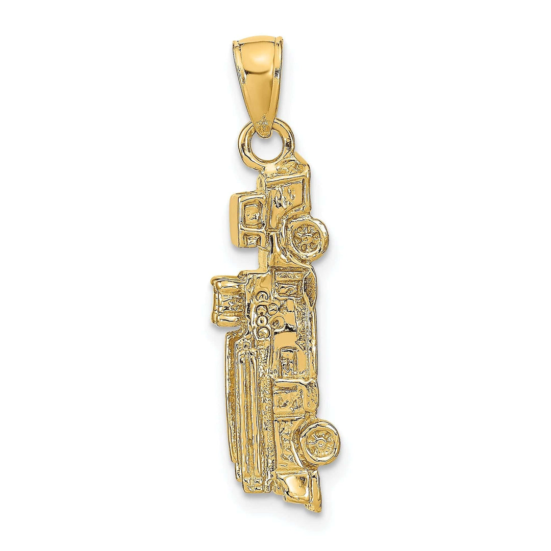 Lovely Rita's Pendants & Charms 14k Yellow Gold Textured Polished Finish 3-Dimensional Fire Truck Charm Pendant