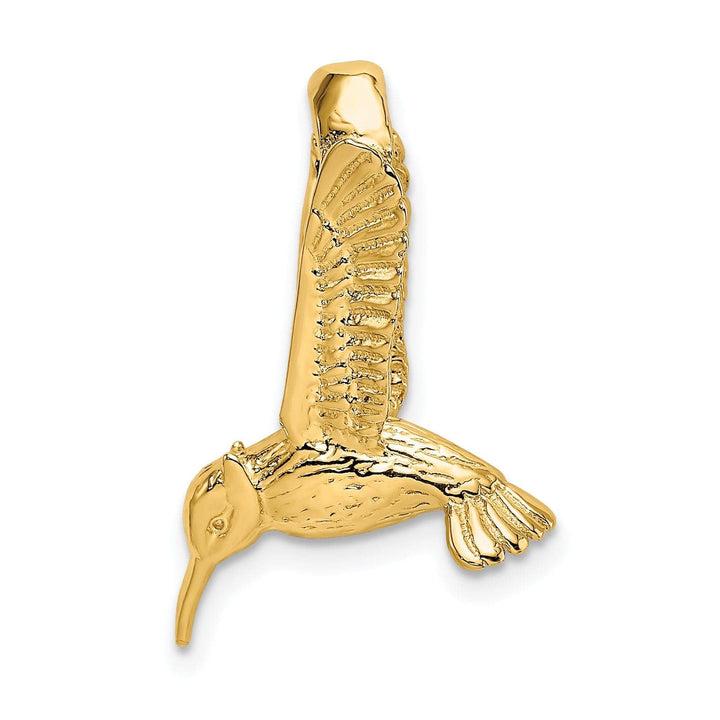 Lovely Rita's Pendants & Charms 14K Yellow Gold Textured Polished Finish 3-Dimensional Flying Hummingbird Charm Pendant