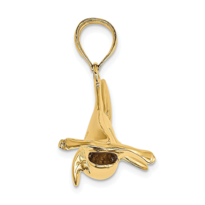 Lovely Rita's Pendants & Charms 14K Yellow Gold Textured Polished Finish 3-Dimensional Hammerhead Shark Charm Pendant