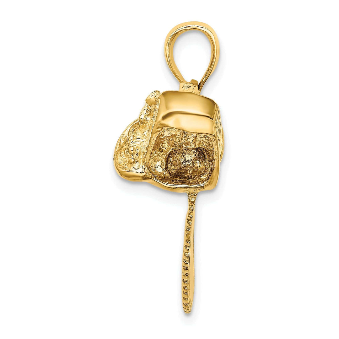 Lovely Rita's Pendants & Charms 14K Yellow Gold Textured Polished Finish 3-Dimensional Large Size Chain Saw Charm Pendant