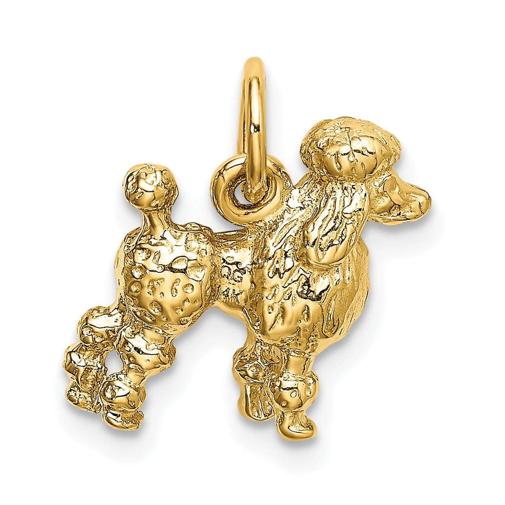 Lovely Rita's Pendants & Charms 14K Yellow Gold Textured Polished Finish 3-Dimensional Poddle Dog Charm Pendant