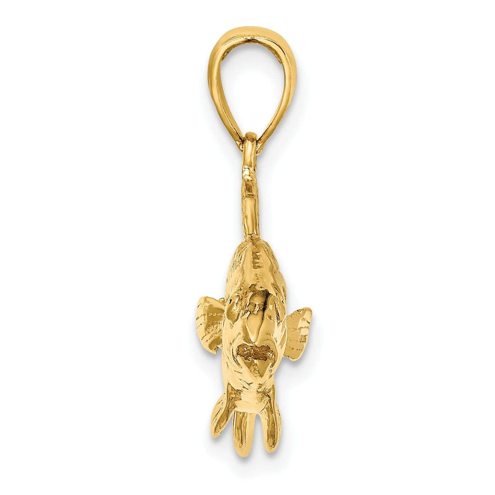 Lovely Rita's Pendants & Charms 14K Yellow Gold Textured Polished Finish 3-Dimensional Red Fish Charm Pendant