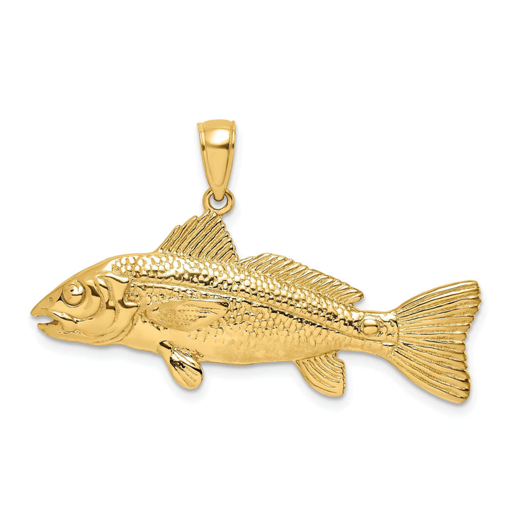Lovely Rita's Pendants & Charms 14K Yellow Gold Textured Polished Finish 3-Dimensional Red Fish Charm Pendant