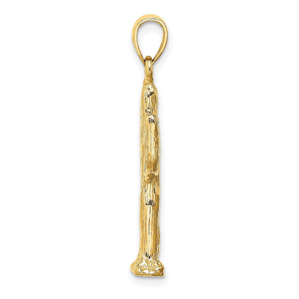 Lovely Rita's Pendants & Charms 14K Yellow Gold Textured Polished Finish 3-Dimensional Saguaro Cactus Design Charm Pendant