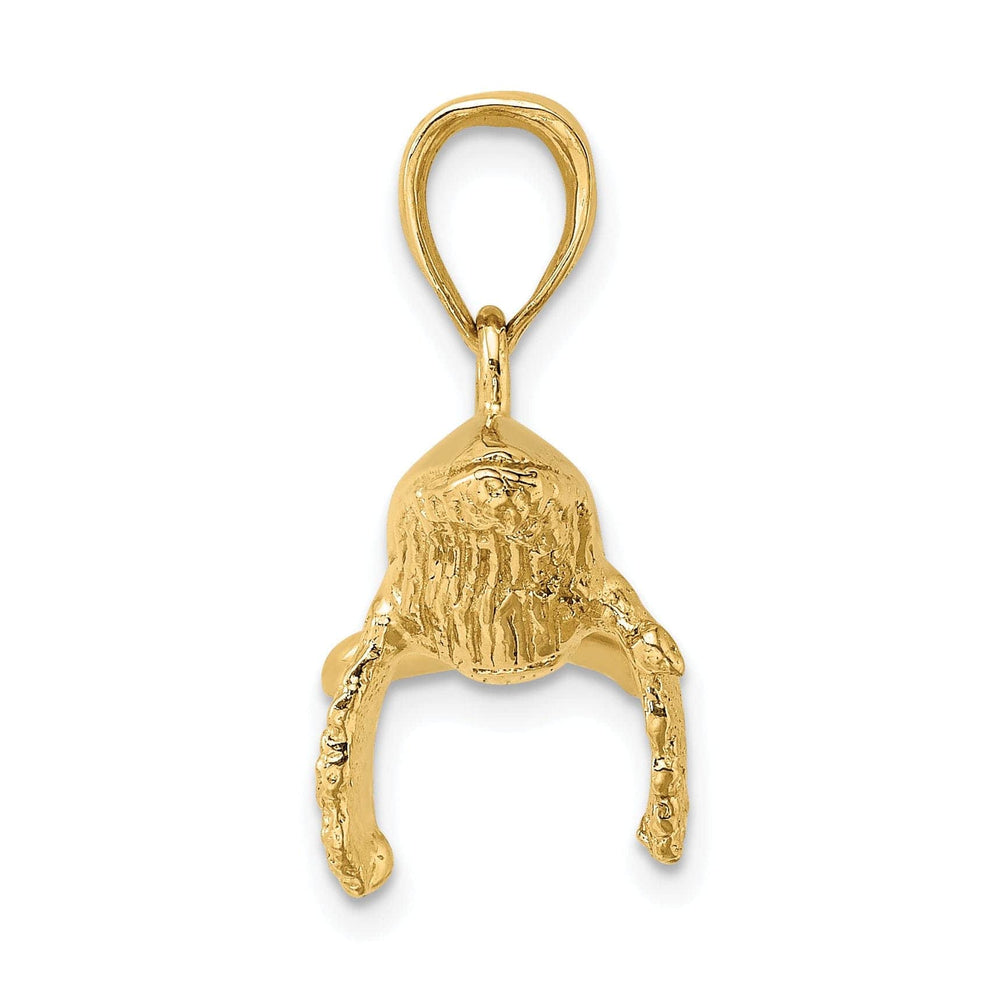 Lovely Rita's Pendants & Charms 14K Yellow Gold Textured Polished Finish 3-Dimensional Underside Humpback Whale Charm Pendant