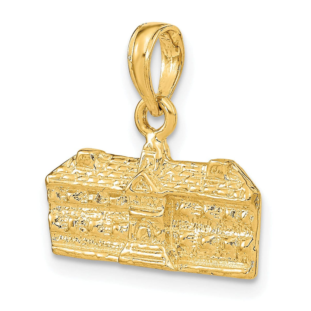 Lovely Rita's Pendants & Charms 14K Yellow Gold Textured Polished Finish 3-Dimensional WREN BUILDINGS in WILLIAMSBURG, Virginia Charm Pendant