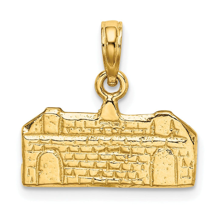 Lovely Rita's Pendants & Charms 14K Yellow Gold Textured Polished Finish 3-Dimensional WREN BUILDINGS in WILLIAMSBURG, Virginia Charm Pendant