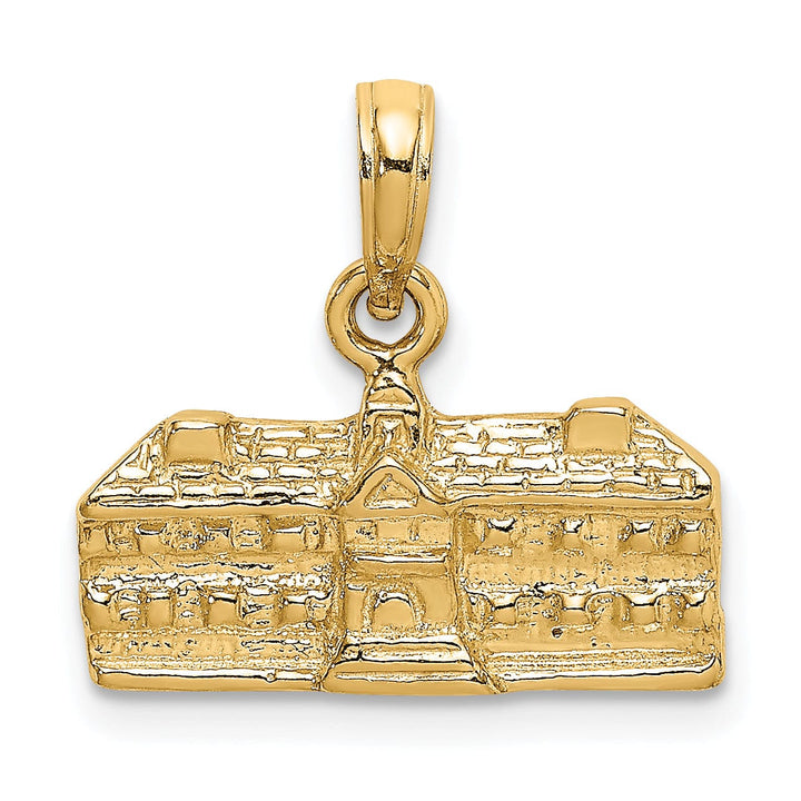 Lovely Rita's Pendants & Charms 14K Yellow Gold Textured Polished Finish 3-Dimensional WREN BUILDINGS in WILLIAMSBURG, Virginia Charm Pendant