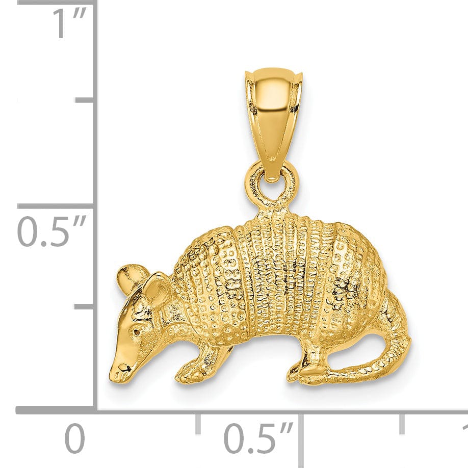 Lovely Rita's Pendants & Charms 14K Yellow Gold Textured Polished Finish 3-Dimentional Armadillo Charm Pendant