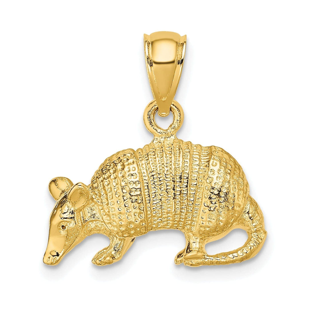 Lovely Rita's Pendants & Charms 14K Yellow Gold Textured Polished Finish 3-Dimentional Armadillo Charm Pendant