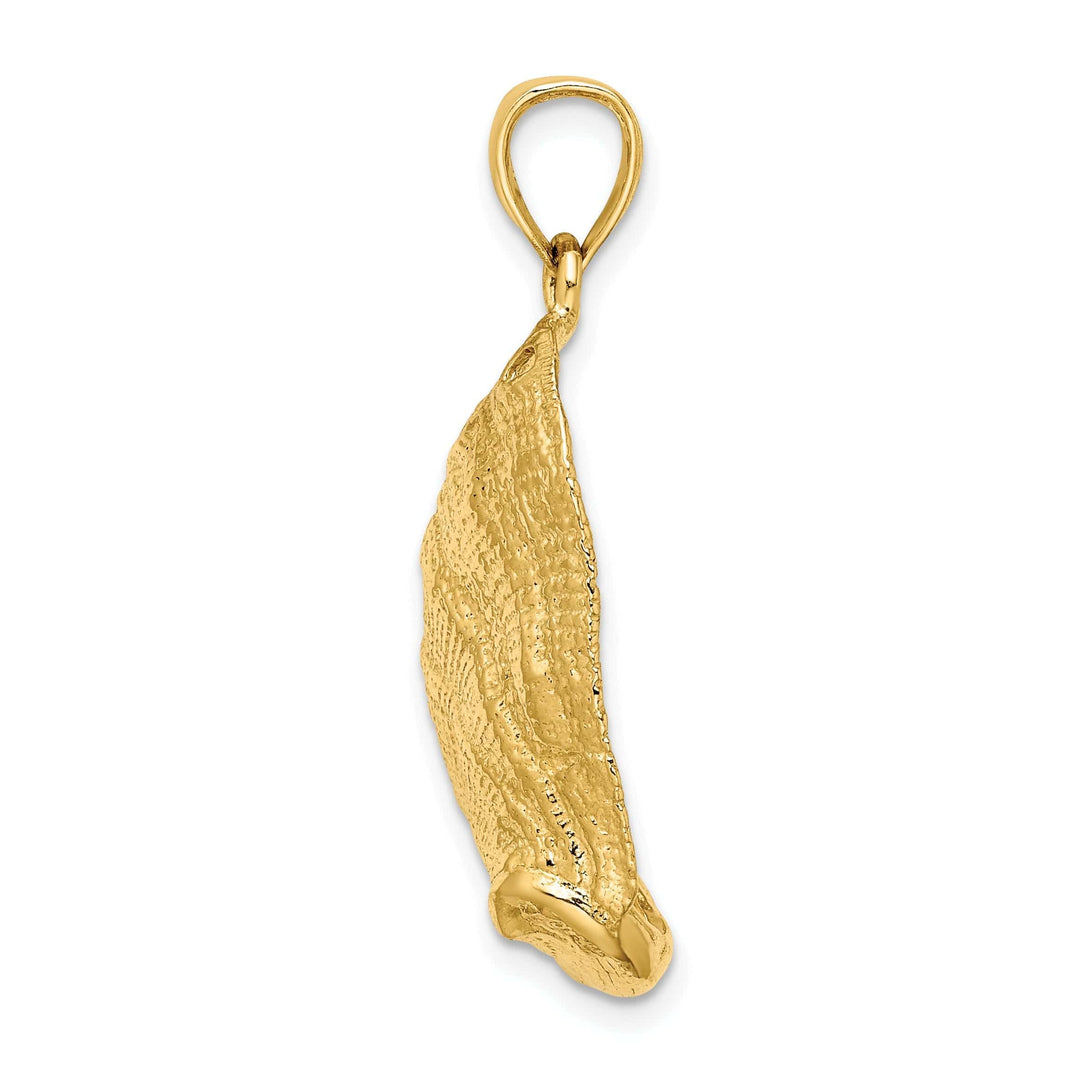 Lovely Rita's Pendants & Charms 14K Yellow Gold Textured Polished Finish Abalone Shell Charm Pendant
