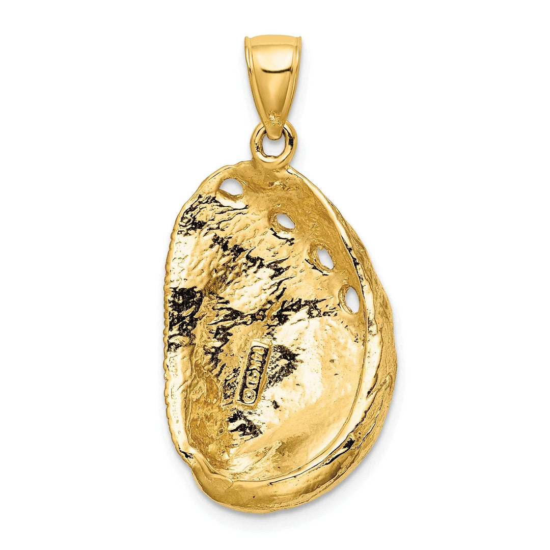Lovely Rita's Pendants & Charms 14K Yellow Gold Textured Polished Finish Abalone Shell Charm Pendant