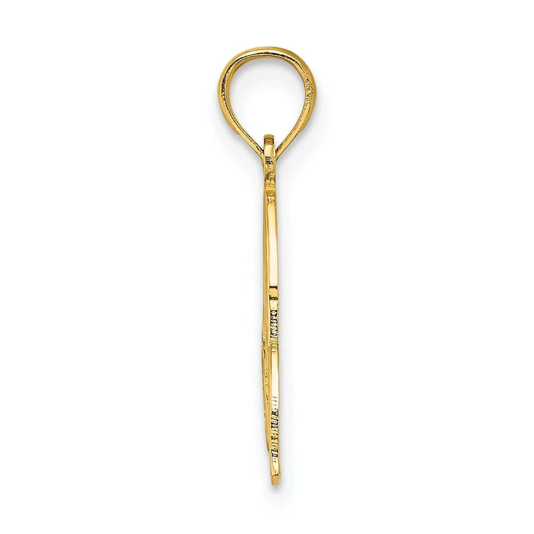 Lovely Rita's Pendants & Charms 14k Yellow Gold Textured Polished Finish ALOHA Palm Tree Charm Pendant