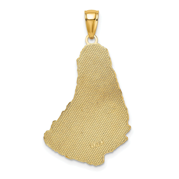 Lovely Rita's Pendants & Charms 14K Yellow Gold Textured Polished Finish BARBADOS on Map Charm Pendant