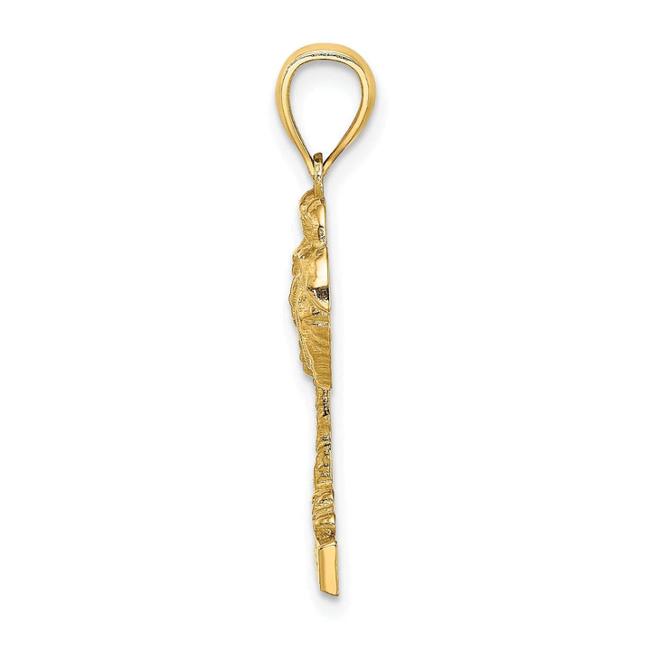 Lovely Rita's Pendants & Charms 14K Yellow Gold Textured Polished Finish BARRADOS Under Palm Tree Charm Pendant