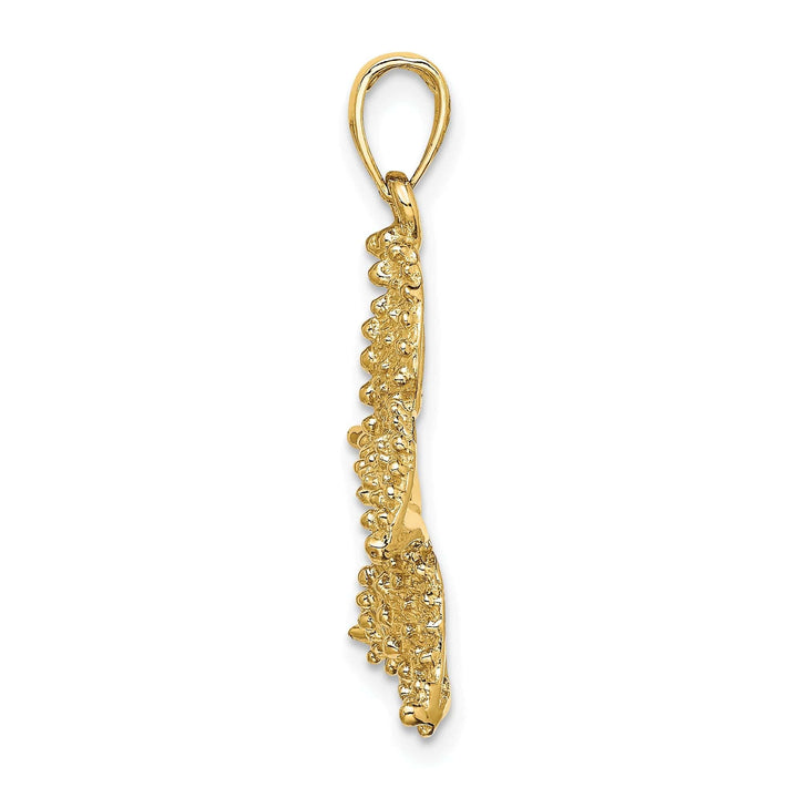 Lovely Rita's Pendants & Charms 14K Yellow Gold Textured Polished Finish Beaded Design Starfish Charm Pendant
