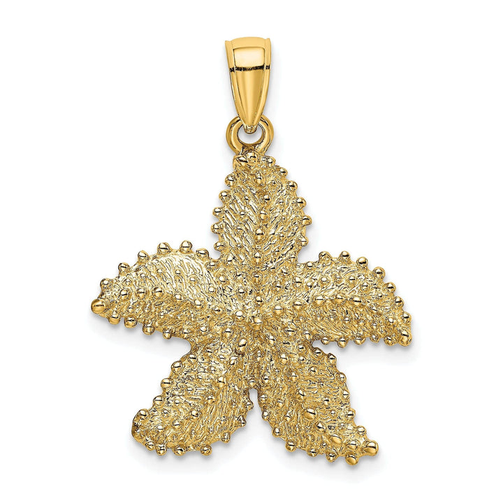 Lovely Rita's Pendants & Charms 14K Yellow Gold Textured Polished Finish Beaded Design Starfish Charm Pendant