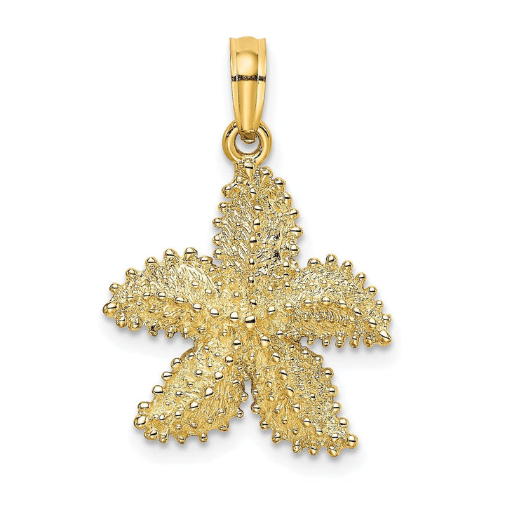 Lovely Rita's Pendants & Charms 14K Yellow Gold Textured Polished Finish Beaded Starfish Charm Pendant