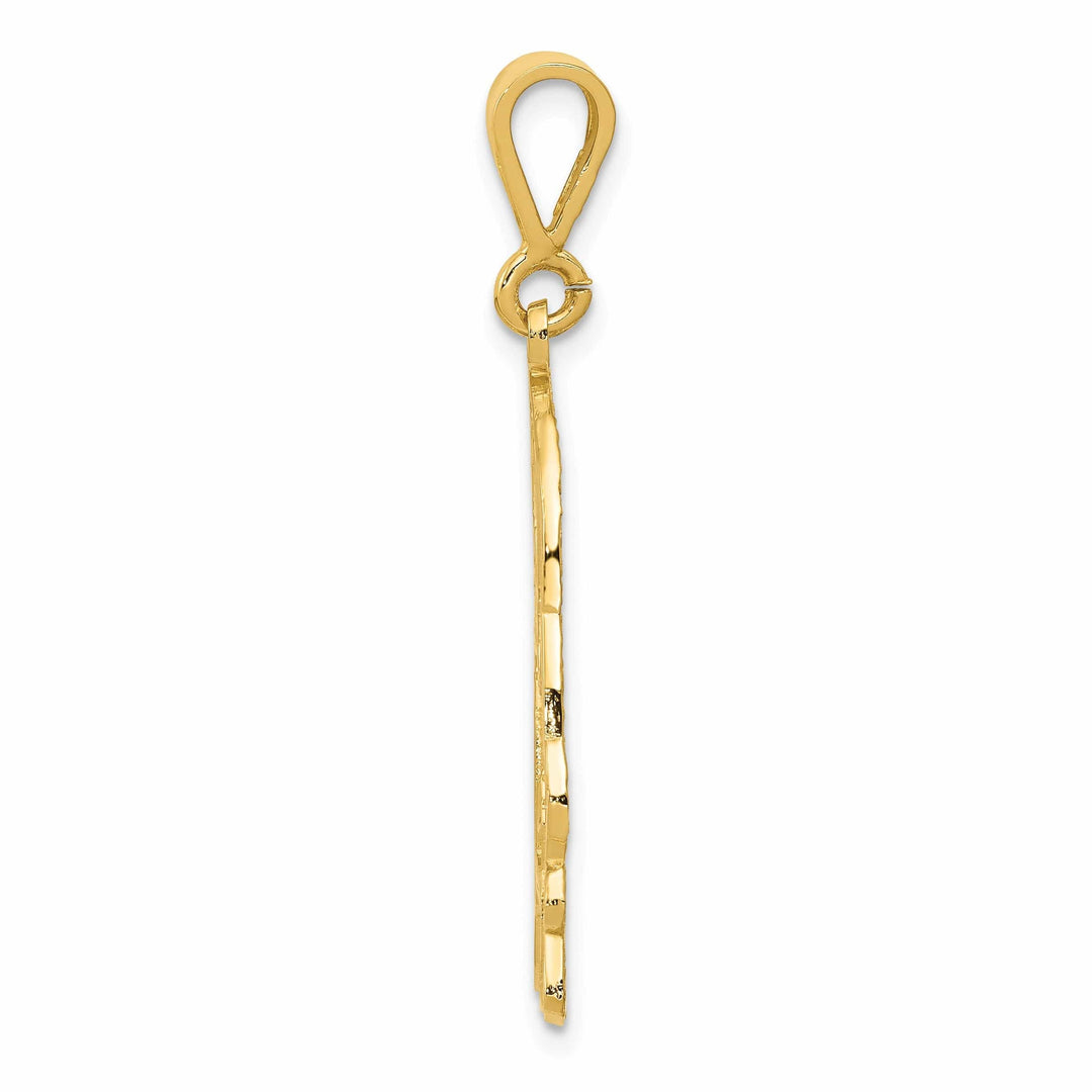 Lovely Rita's Pendants & Charms 14k Yellow Gold Textured Polished Finish Beagle Dog Charm Pendant