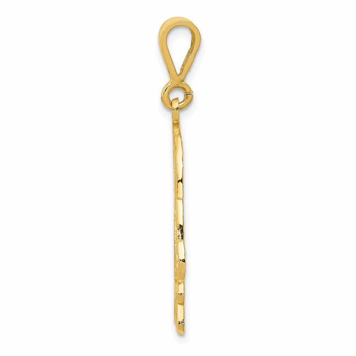 Lovely Rita's Pendants & Charms 14k Yellow Gold Textured Polished Finish Beagle Dog Charm Pendant