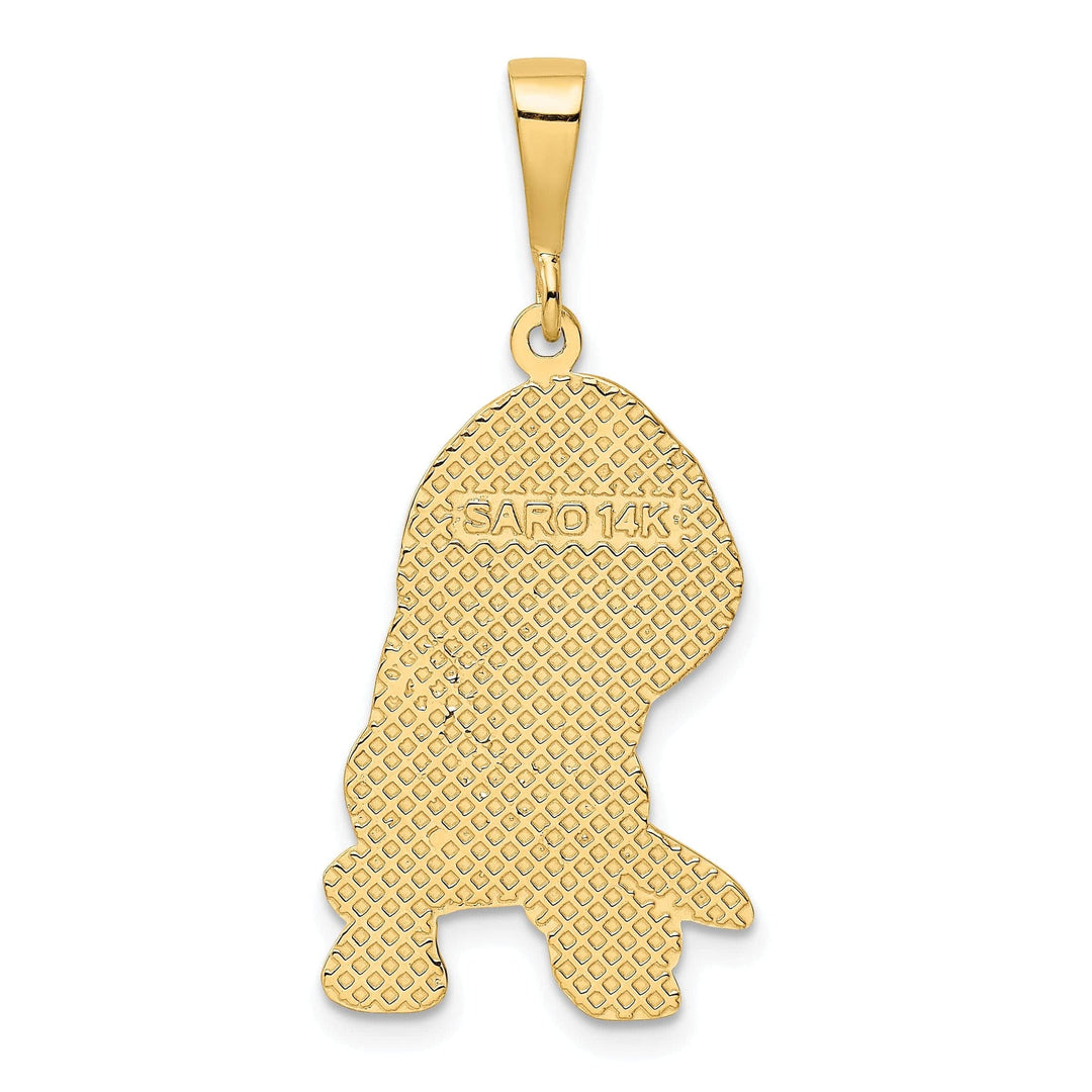 Lovely Rita's Pendants & Charms 14k Yellow Gold Textured Polished Finish Beagle Dog Charm Pendant