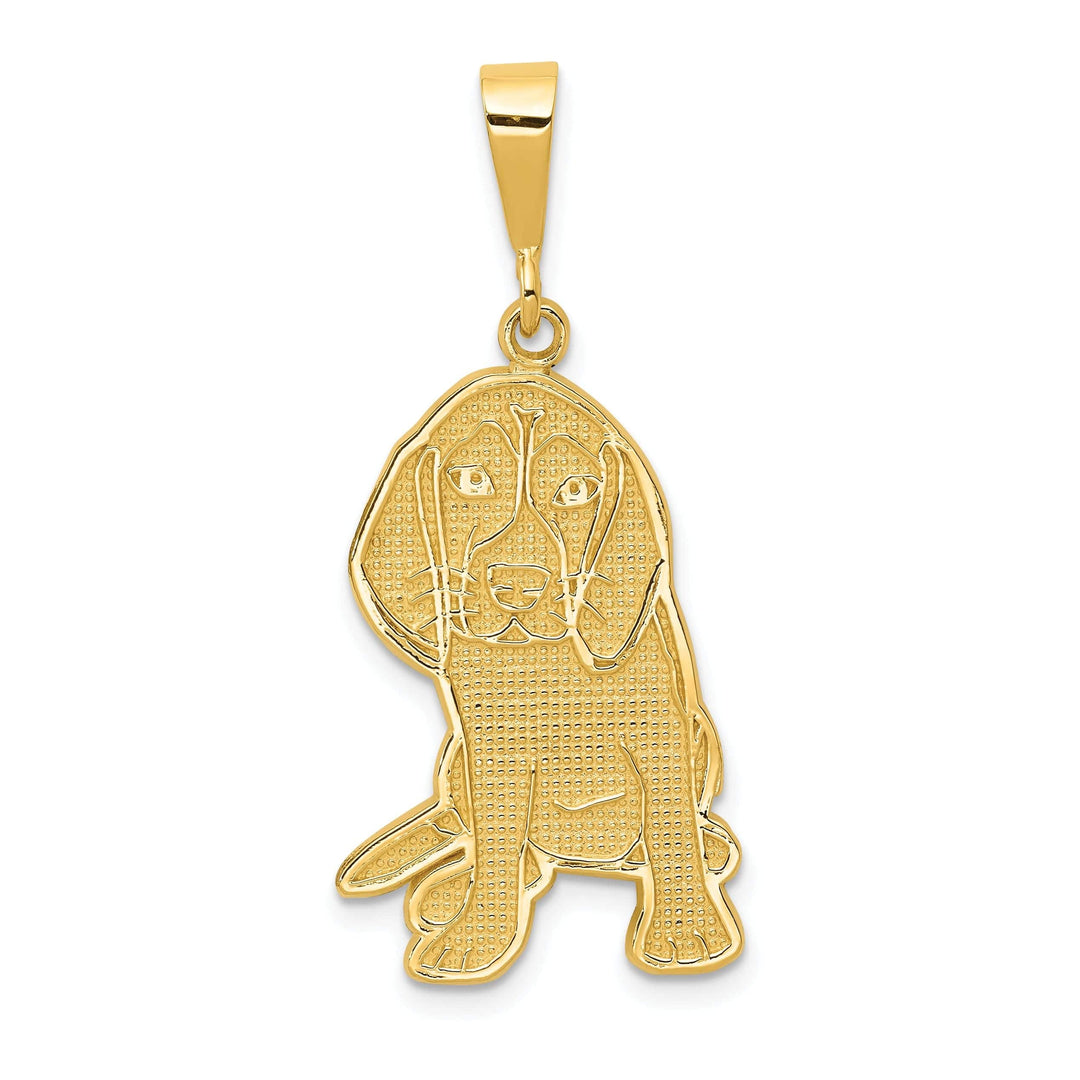 Lovely Rita's Pendants & Charms 14k Yellow Gold Textured Polished Finish Beagle Dog Charm Pendant