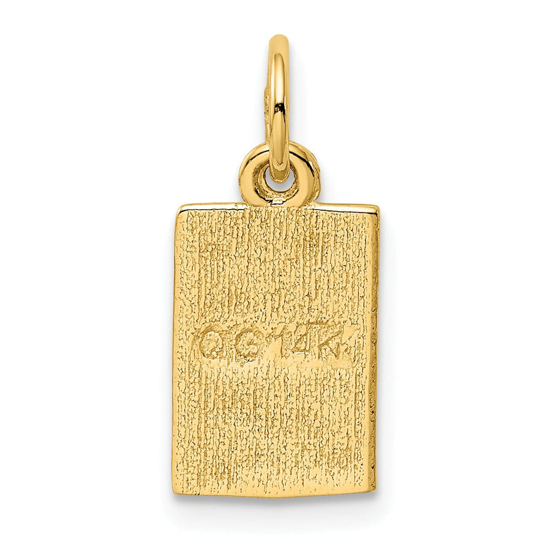 Lovely Rita's Pendants & Charms 14k Yellow Gold Textured Polished Finish Black Enameled Ace of Spades Card Charm Pendant